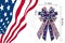 Large Patriotic Wreath Bow – Red, White & Blue Burlap with Stars, 11.42" x 20.87" Decorative Bow for 4th of July, Memorial Day, Veterans Day, Independence Day Indoor & Outdoor Front Door Decor